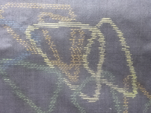 JAPANESE KIMONO / ANTIQUE KIMONO / SILK / DORO OSHIMA TSUMUGI / WOVEN ABSTRACT